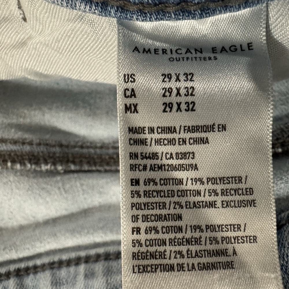 American Eagle Jeans Men's 29x32 Light Wash Air Flex Temp Tech Athletic Skinny - Picture 6 of 12